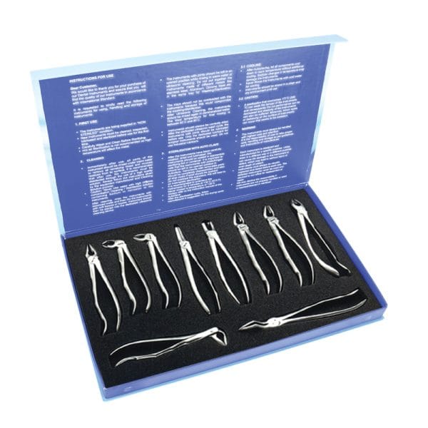 Tooth Forceps Blades Beak Grip Profile Anatomic Handle Set of Ten