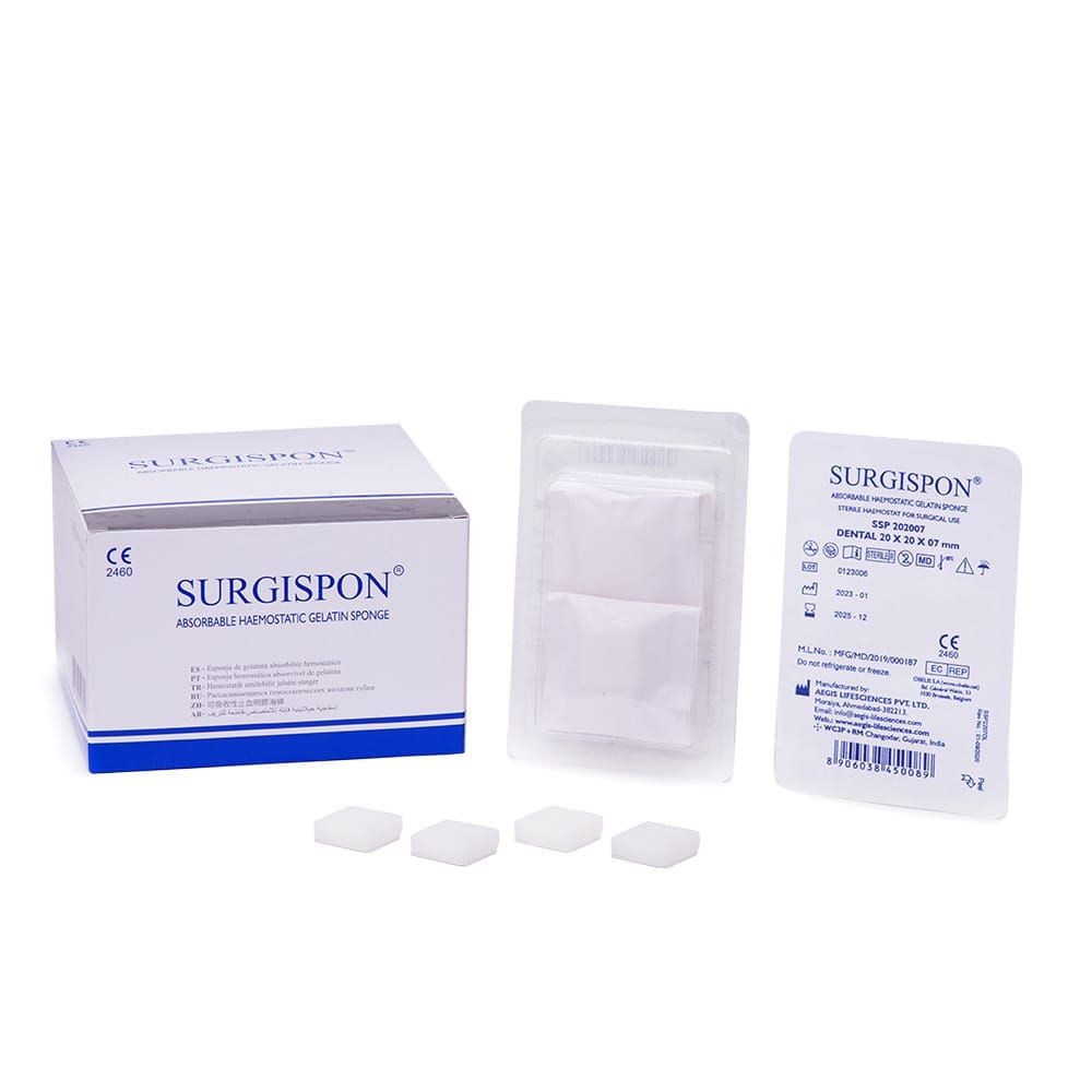 SURGISPON Dental/ENT Sheet Absorbable Hemostatic Sponge – Aegis Lifesciences Pvt Ltd, Hemostasis