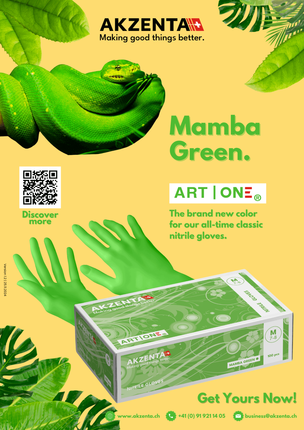 ART Mamba Green Nitrile Gloves – Akzenta International SA, Arbeitskleidung - Arbeitsschutz