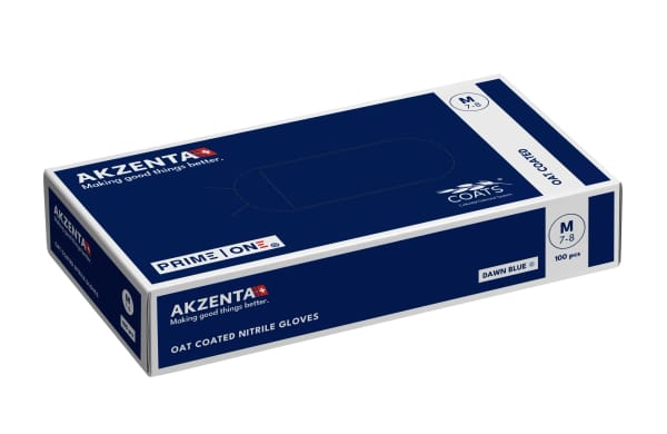 Oat Coated Nitrile Gloves - Dawn Blue (L - XS)
