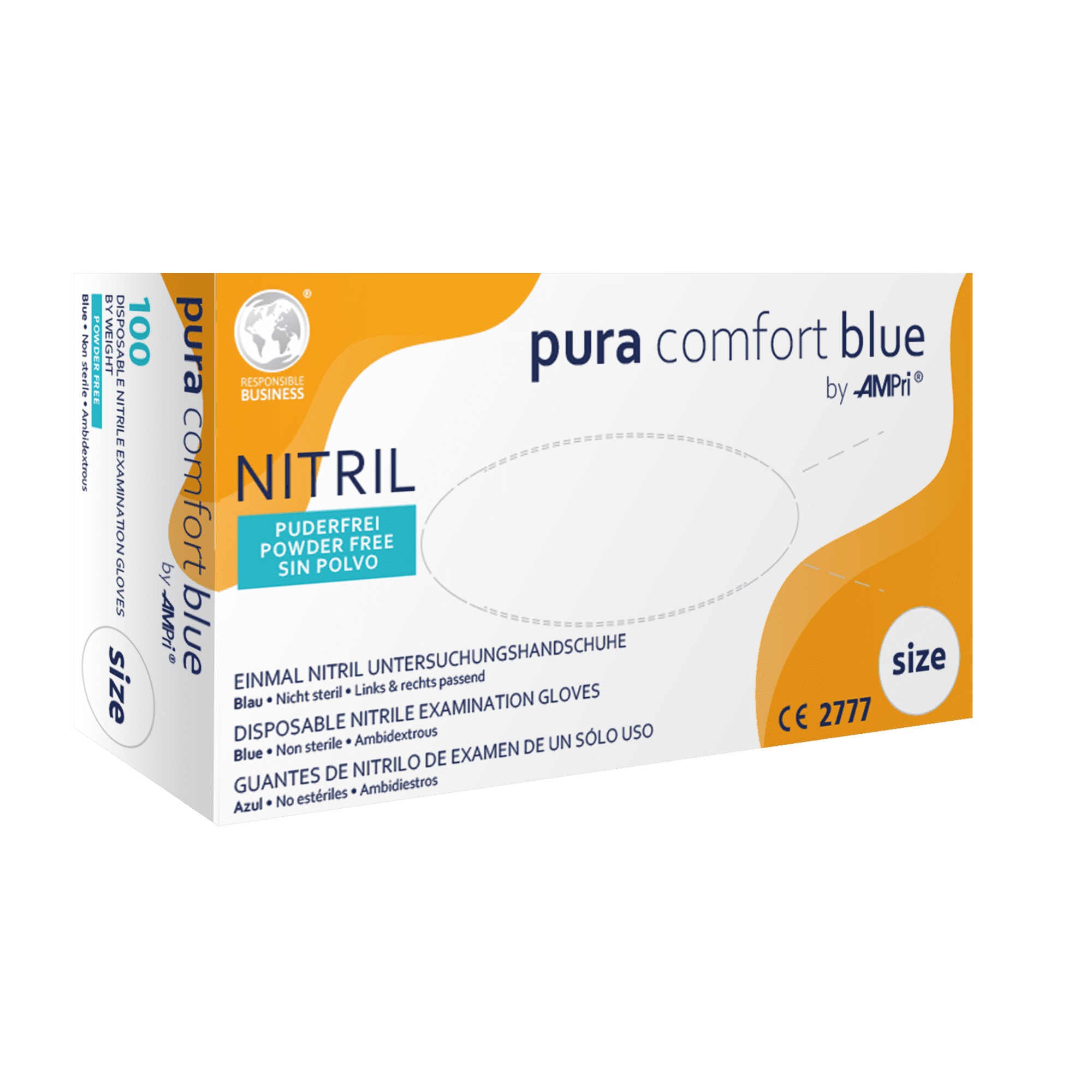 Puracomfort blue Nitril Einmalhandschuhe – AMPri Handelsgesellschaft mbH, Examination Gloves