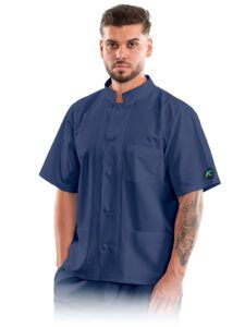 Túnica médica para hombre con bolsillos de parche