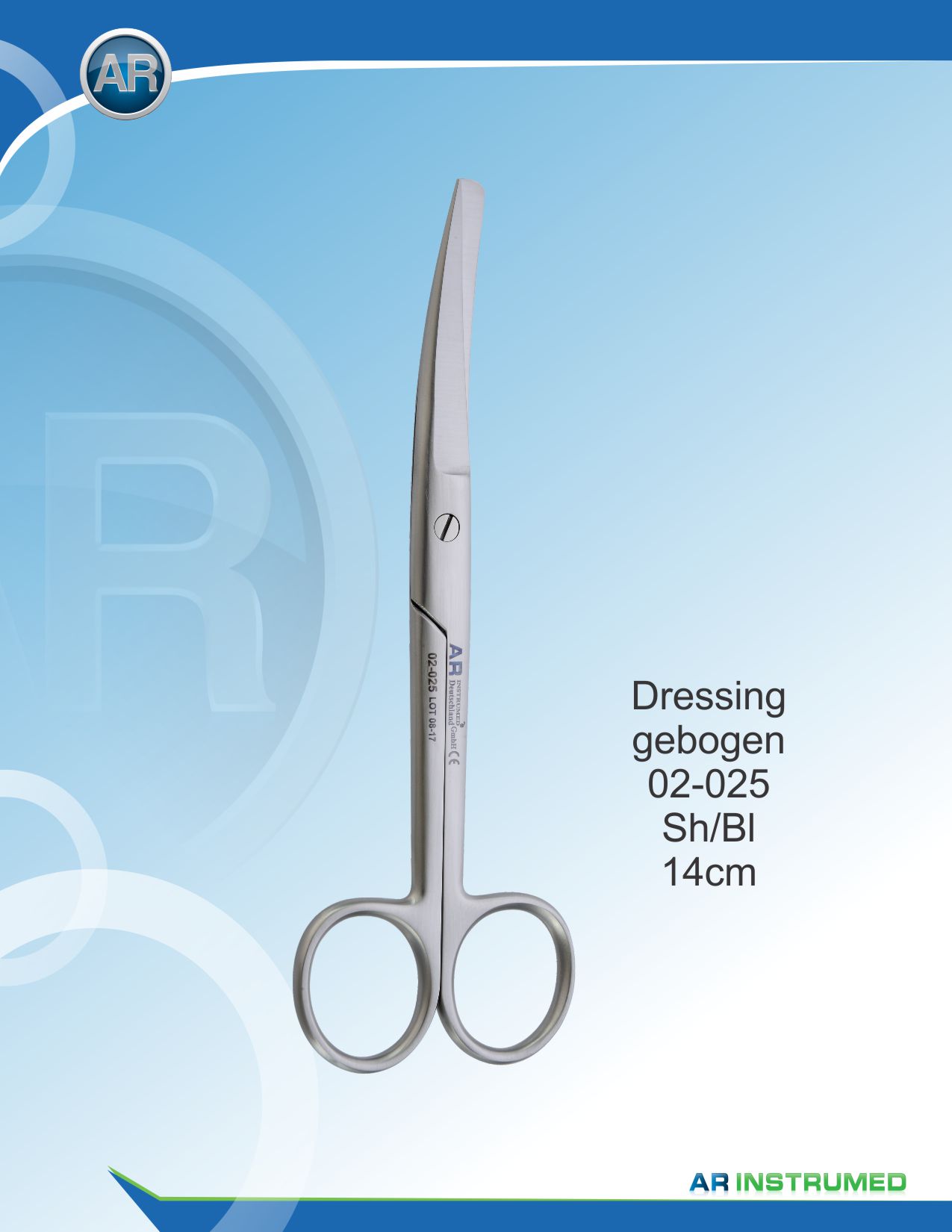 Dressing Scissor Curved SH/BL 14cm – AR Instrumed, Scissors & Needle Holders