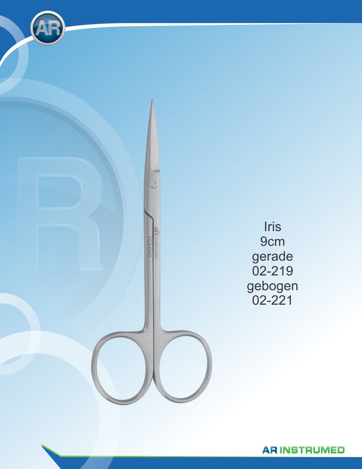 Iris Straight 9cm – AR Instrumed, Surgical Instruments