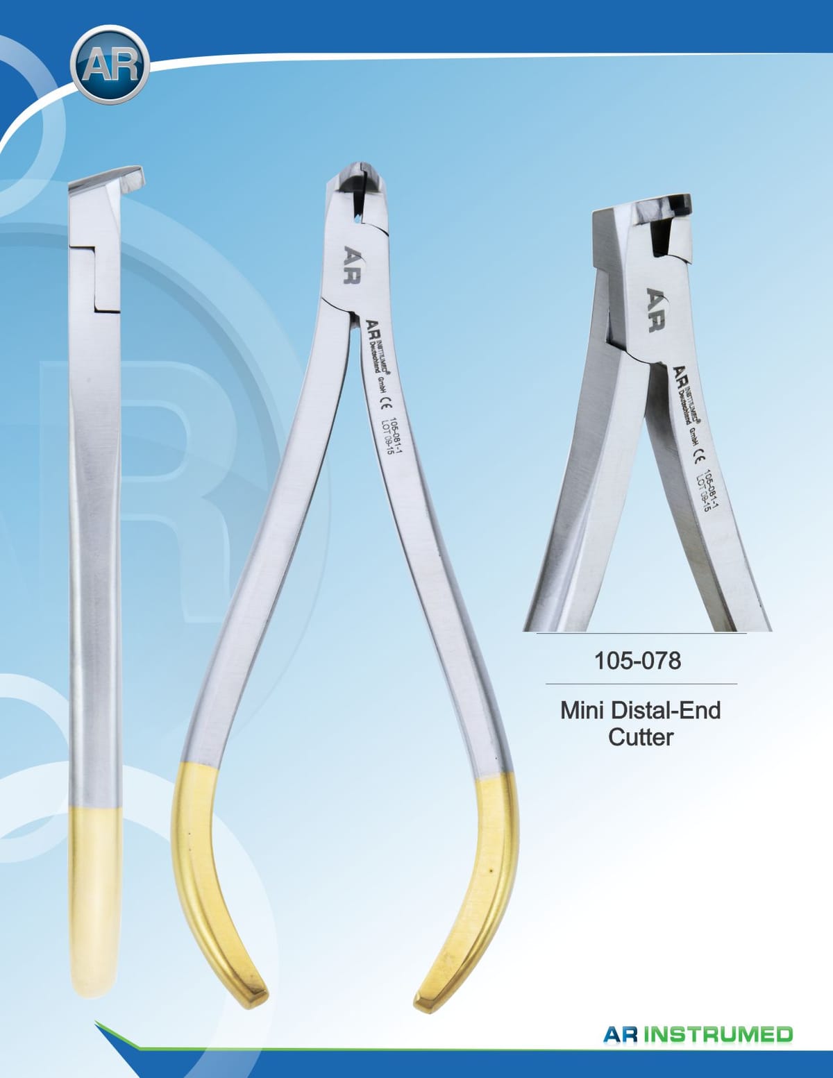 Mini Distal End Cutter With Hold max 0.55mmx0.64mm .021"x.025" Wire – AR Instrumed, Pliers