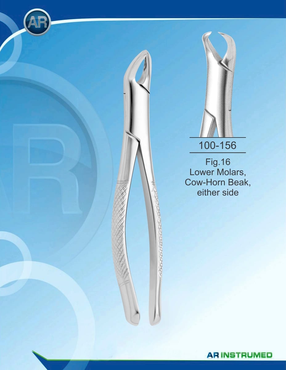 Fig.16 Lower Molars, Cow-Horn Beak, either side – AR Instrumed, Extraction Forceps