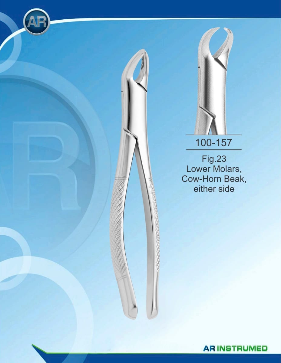 Fig.23 Lower Molars, Cow-Horn Beak, either side – AR Instrumed, Extraction Forceps