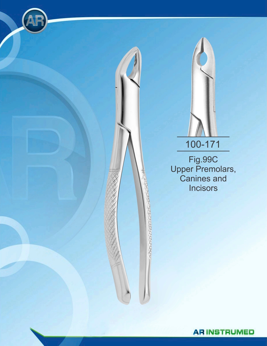 Fig.99C Upper Premolars, Canines and Incisors – AR Instrumed, Extraction Forceps