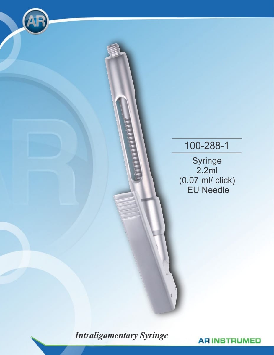 Syringe 2.2ml (0.07 ml/ click) EU Needle – AR Instrumed, Application Guns