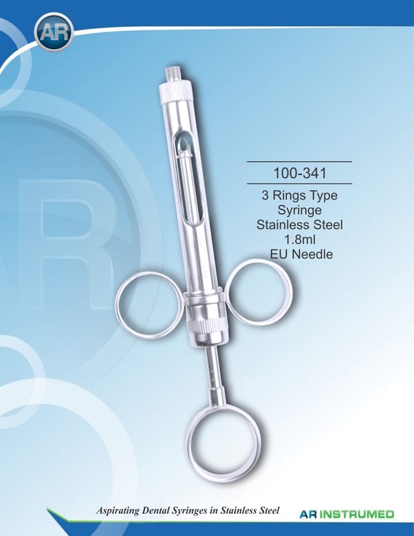 3 Rings Type Syringe Stainless Steel 1.8ml EU Needle