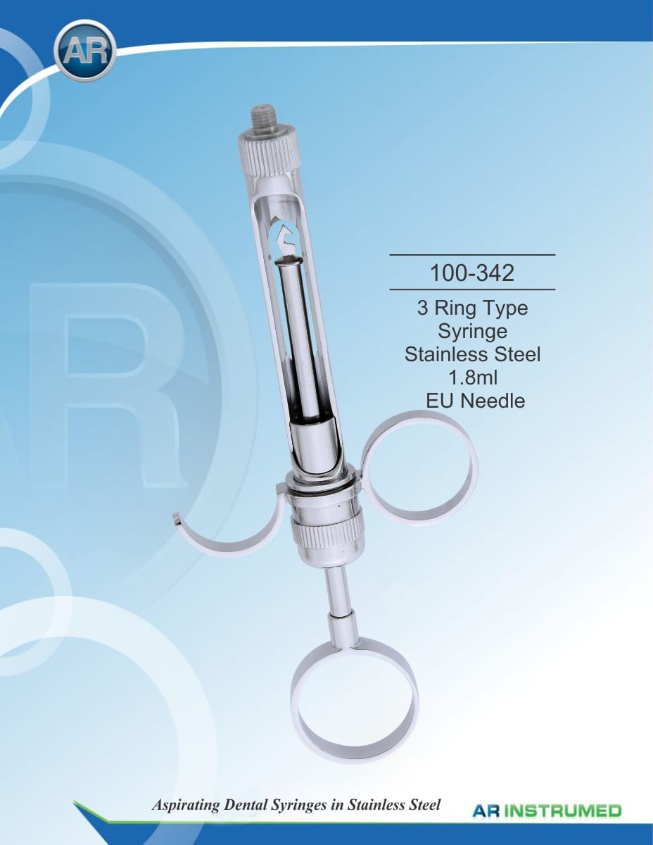 3 Ring Type Syringe Stainless Steel 1.8ml EU Needle – AR Instrumed, Anästhetika zur Injektion
