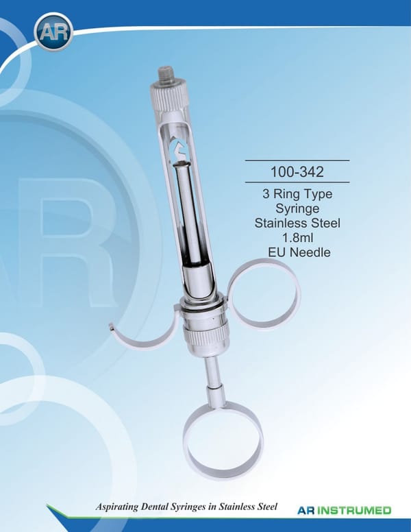 3 Ring Type Syringe Stainless Steel 1.8ml EU Needle
