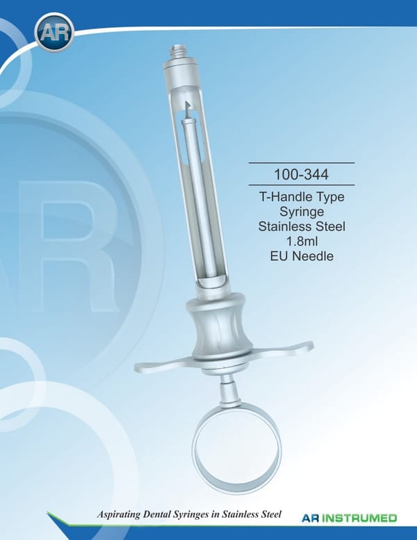 T-Handle Type Syringe Stainless Steel 1.8ml EU Needle