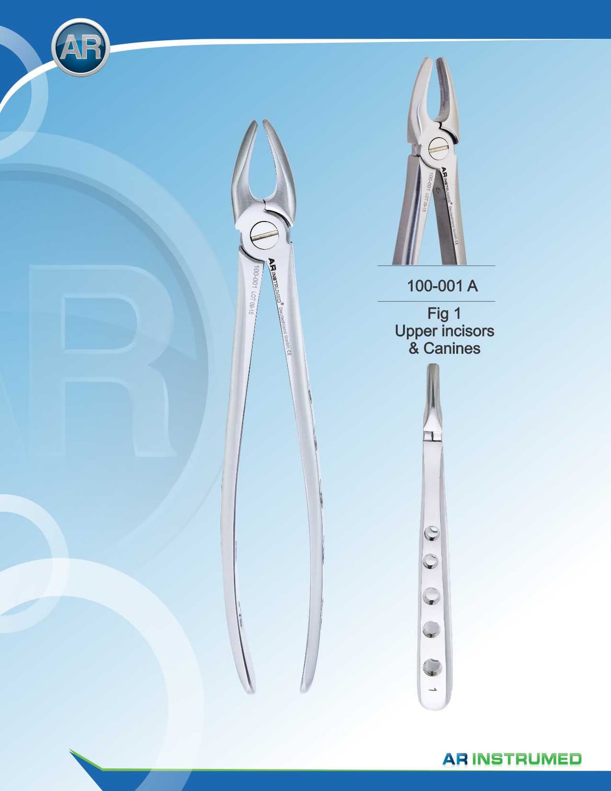 Fig.1 Upper Incisors &amp; Canines 16.5cm – AR Instrumed, Extraktionszangen