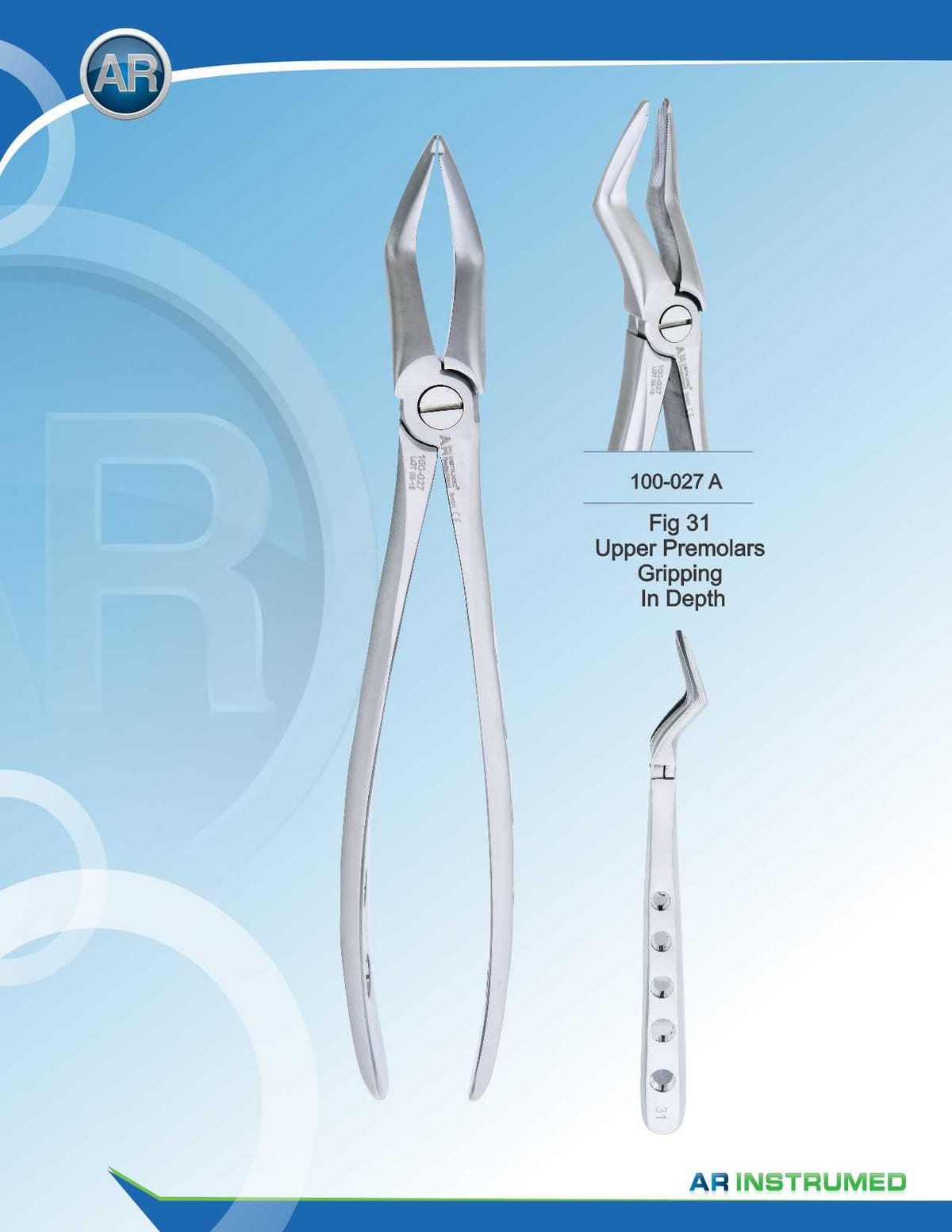 Fig.31 Upper Premolars Gripping in Depth 18cm – AR Instrumed, Extraktionszangen