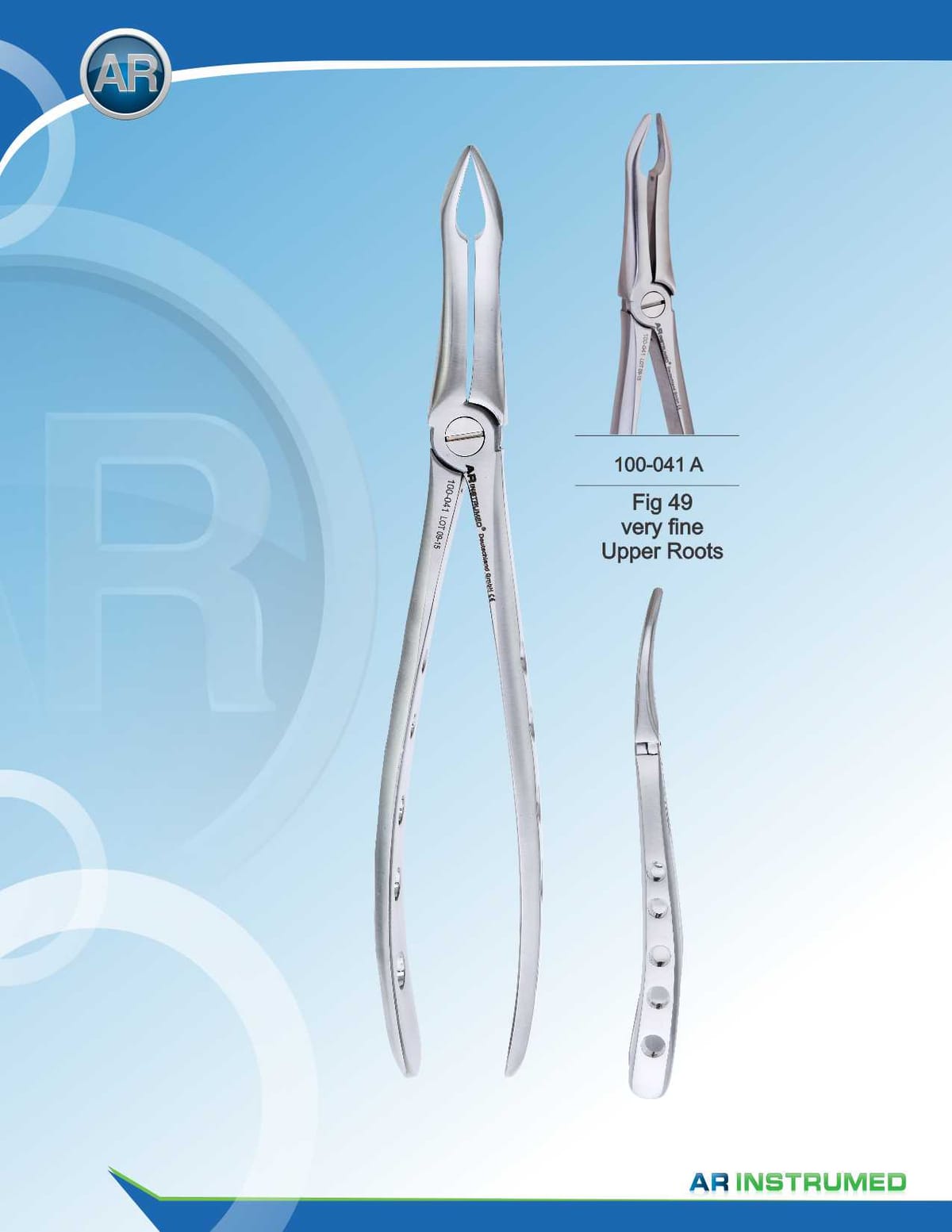 Fig.49 Very Fine Upper Roots 18cm – AR Instrumed, Extraction Forceps