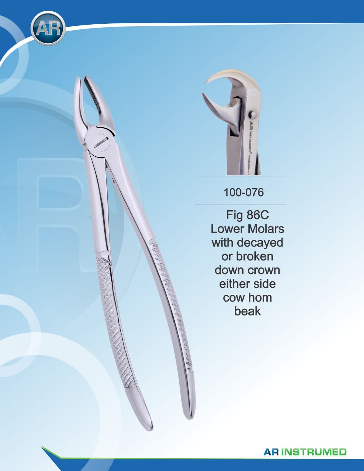 Fig.86C Lower Molars Cow Hom Beak – AR Instrumed, Extraction Forceps