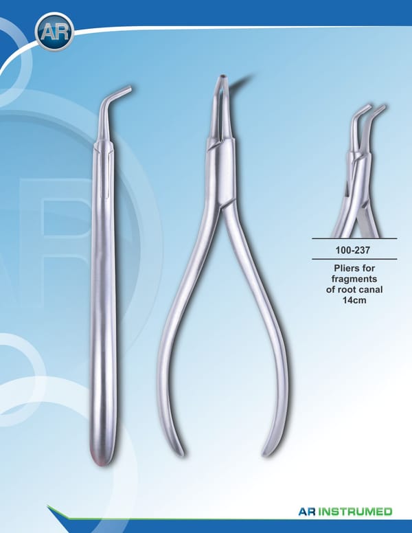Pliers for Fragments of Root Canal Curved 14cm
