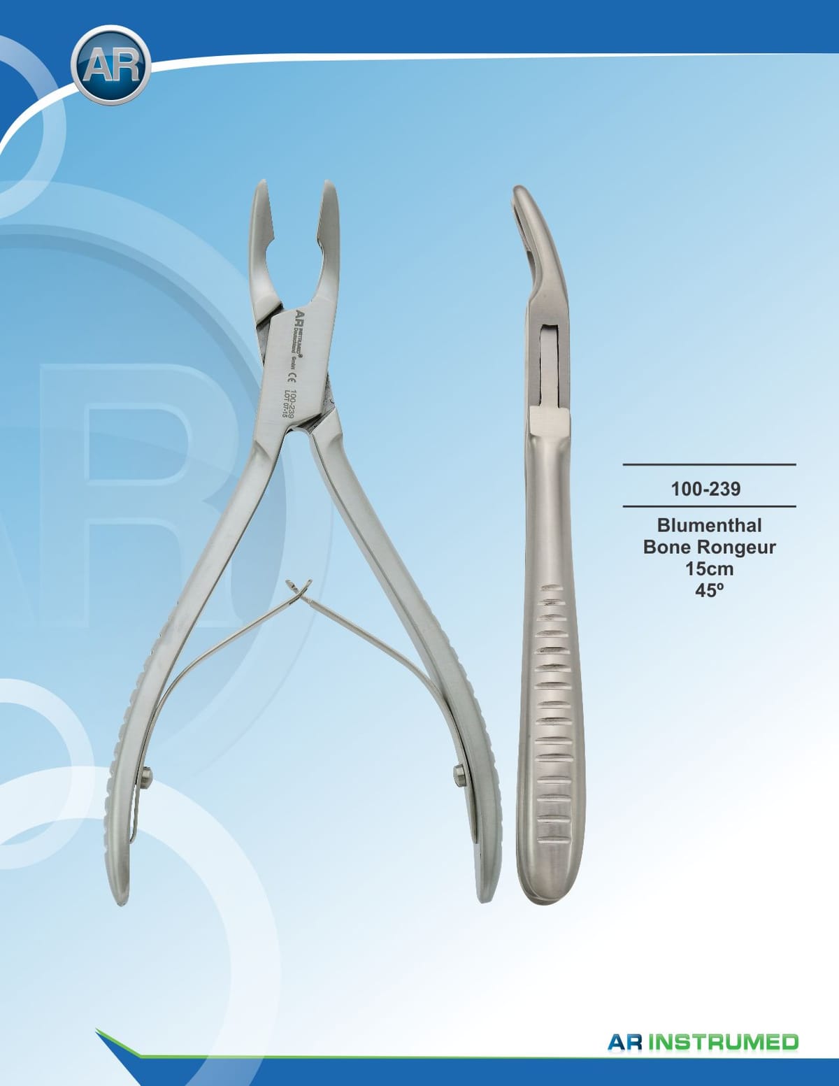Blumenthal Bone Rongeur 15cm 45° – AR Instrumed, Surgical Instruments