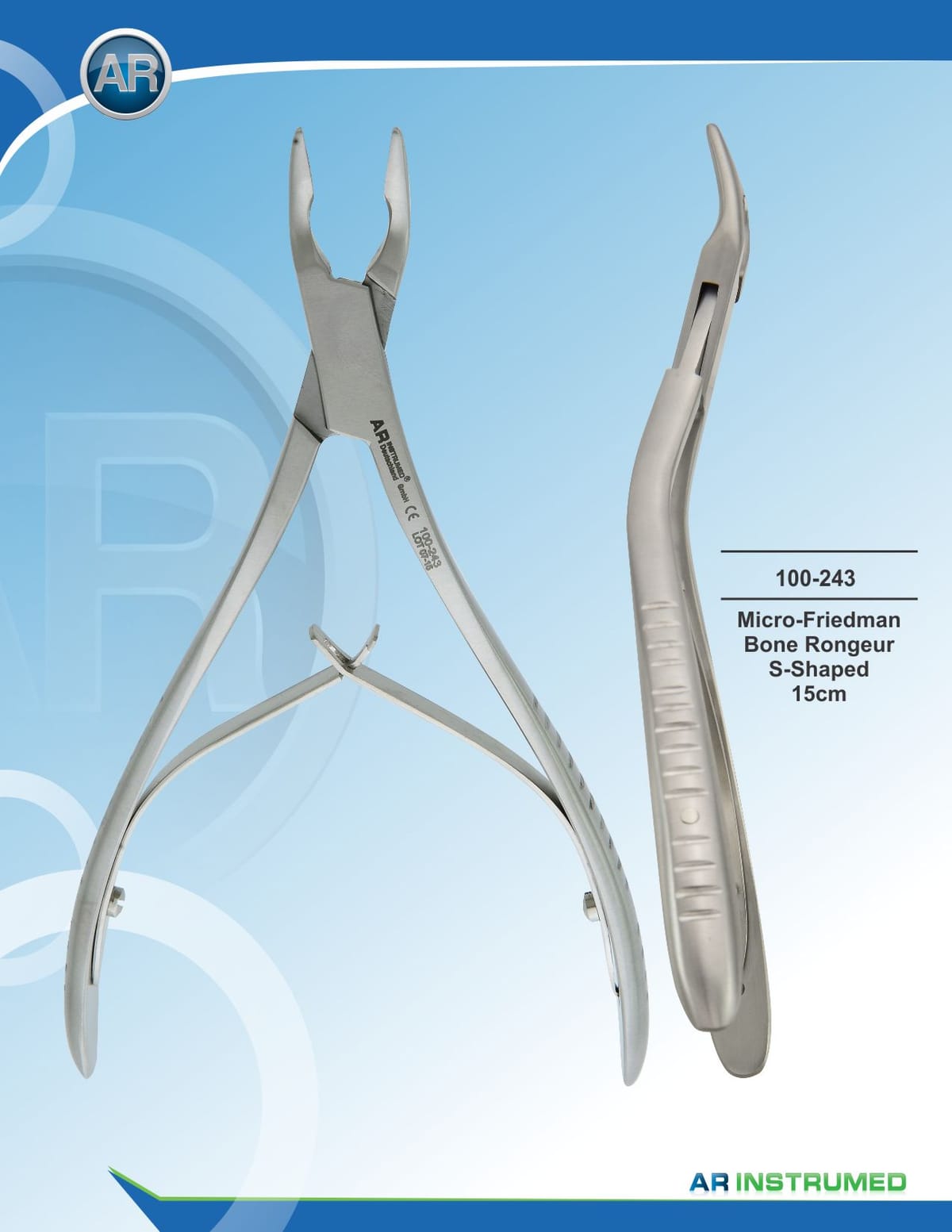 Micro-Friedman Bone Rongeur S-Shaped 15cm – AR Instrumed, Surgical Instruments