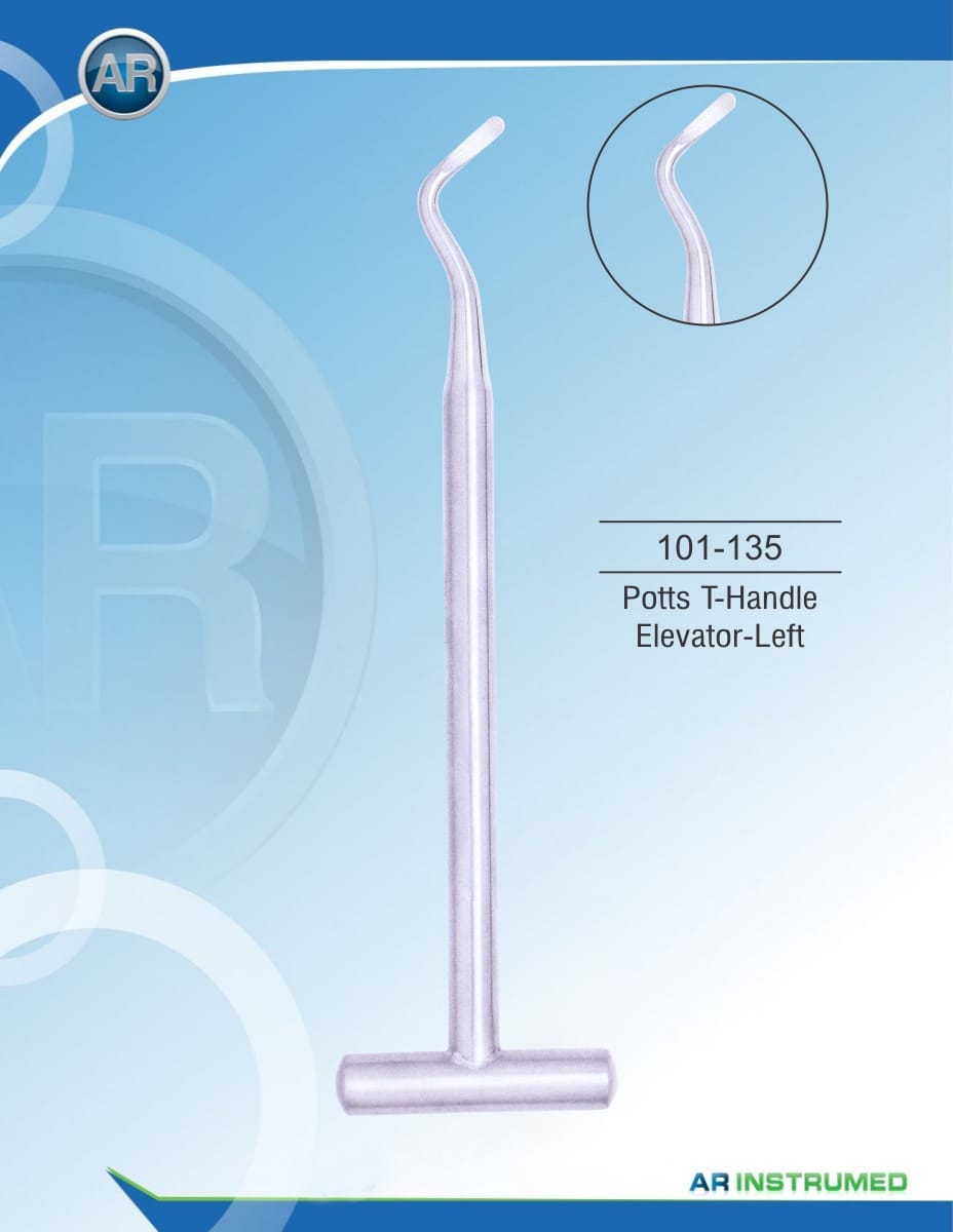Root Elevator Potts T-Handle Elevator-Left – AR Instrumed, Root Elevators