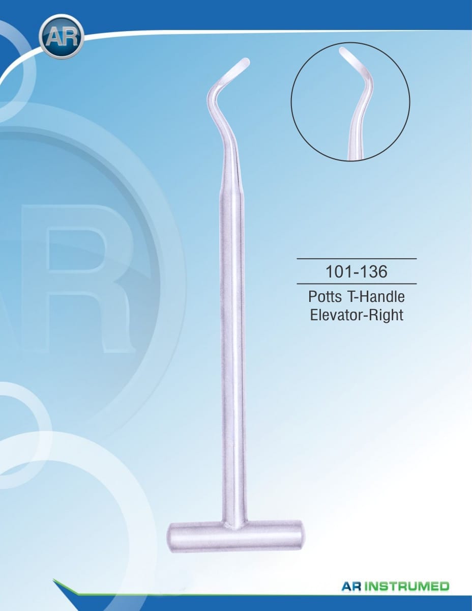 Root Elevator Potts T-Handle Elevator-Right – AR Instrumed, Root Elevators