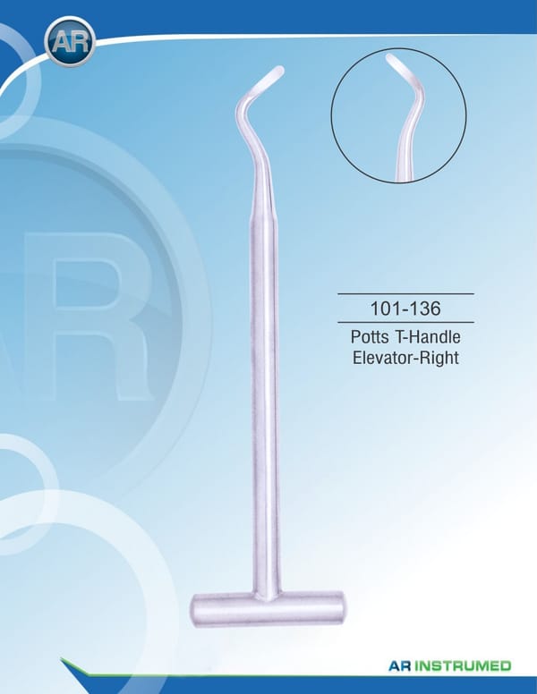 Root Elevator Potts T-Handle Elevator-Right