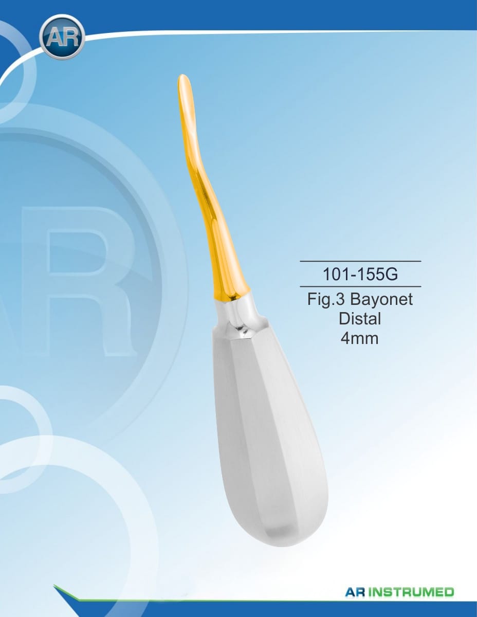 Root Elevator Fig.3 Bayonet Distal 4mm – AR Instrumed, Root Elevators