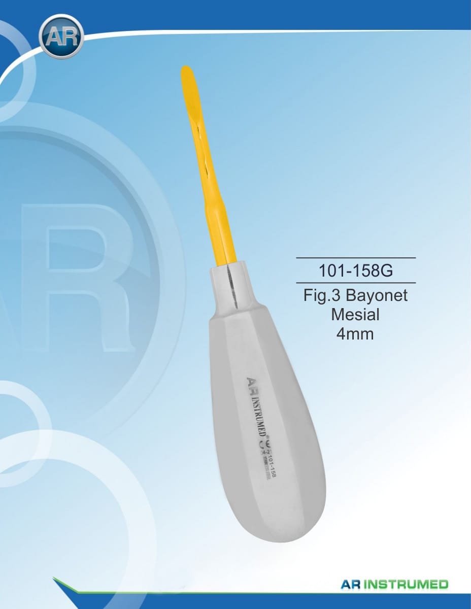 Root Elevator Fig.3 Bayonet Mesial 4mm – AR Instrumed, Root Elevators