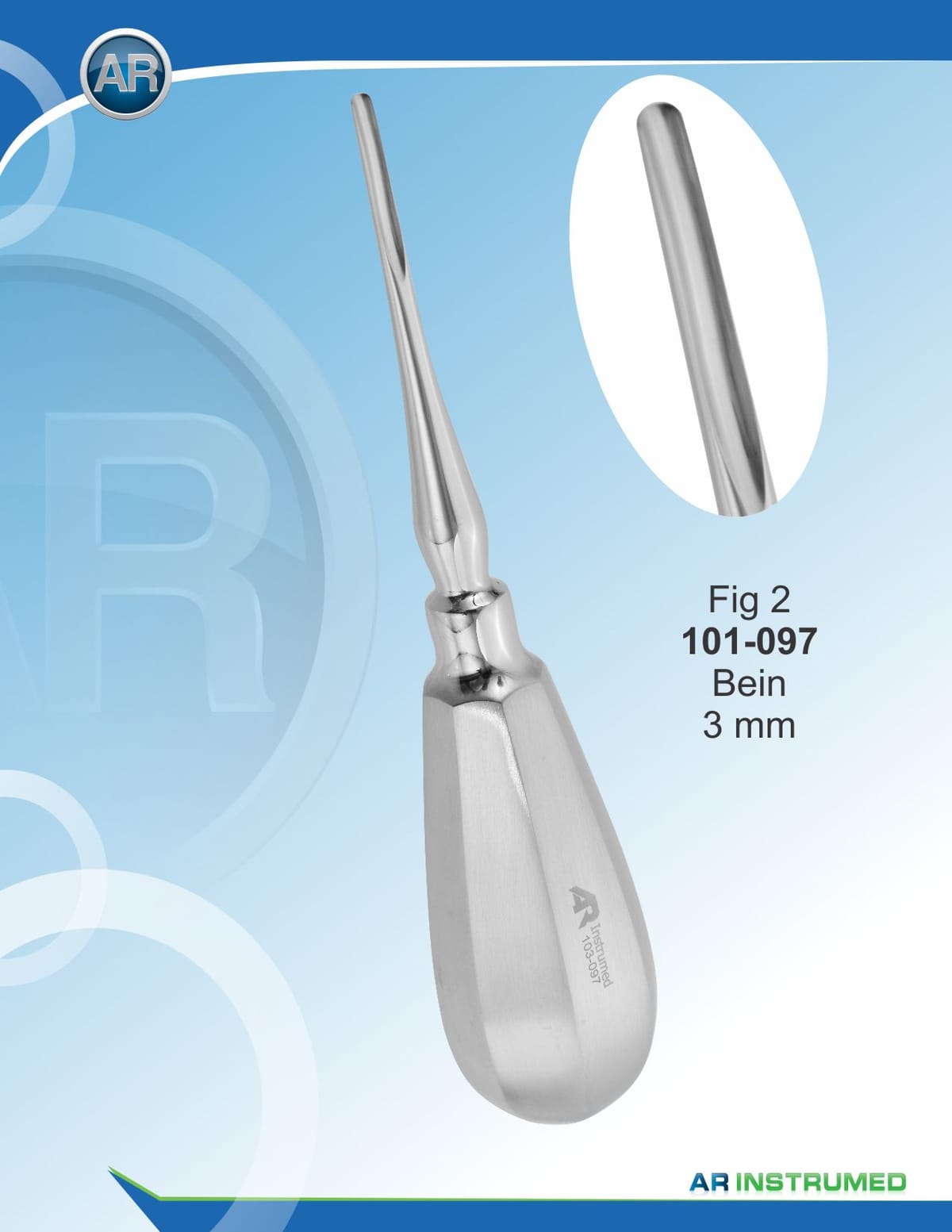 Bein Root Elevator 3mm – AR Instrumed, Root Elevators
