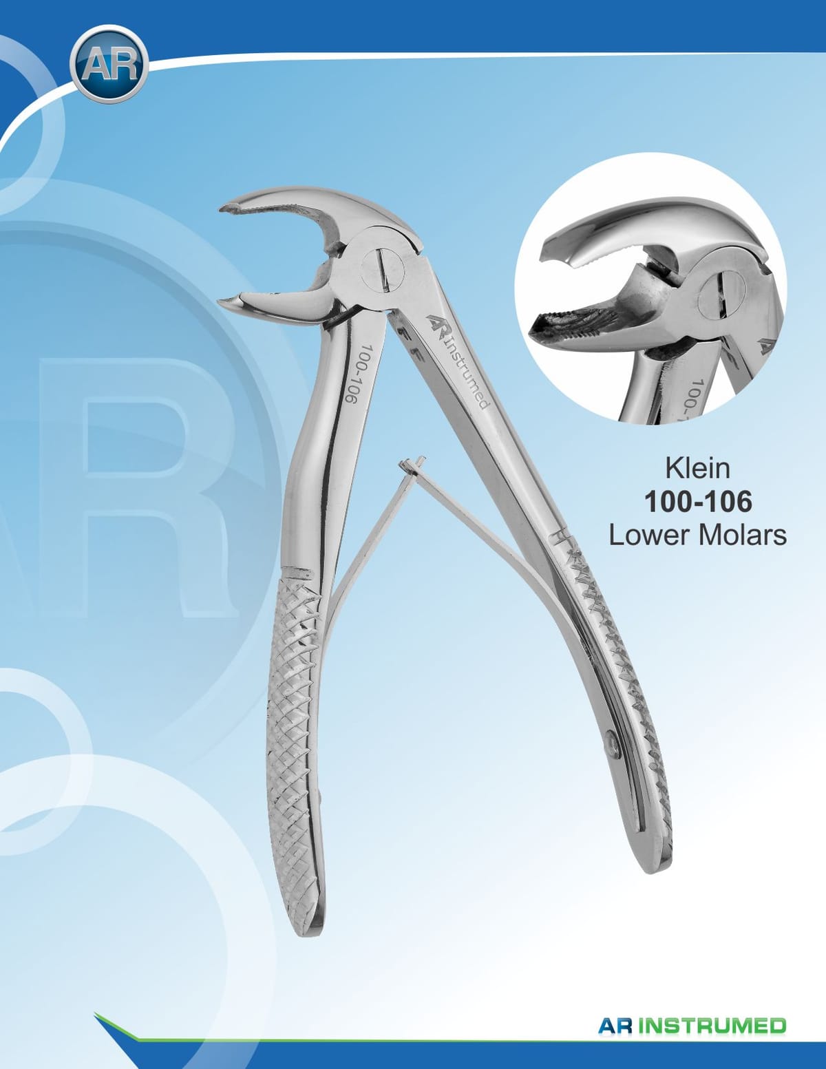 Klein Lower Molars 10cm – AR Instrumed, Extraction Forceps