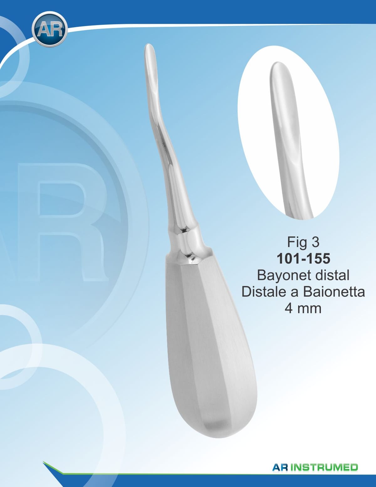 Fig.3 Bayonet Distal 4mm – AR Instrumed, Wurzelheber