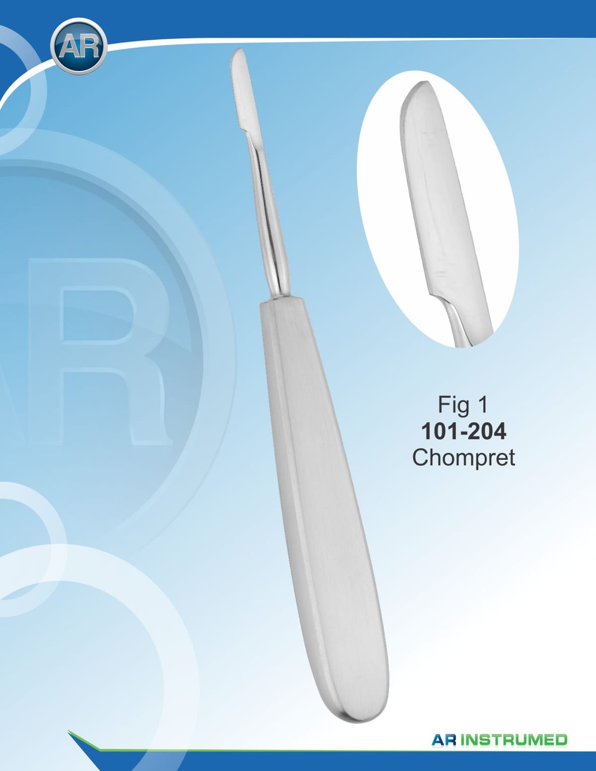 Fig.1 Chompret Root Elevators – AR Instrumed, Root Elevators