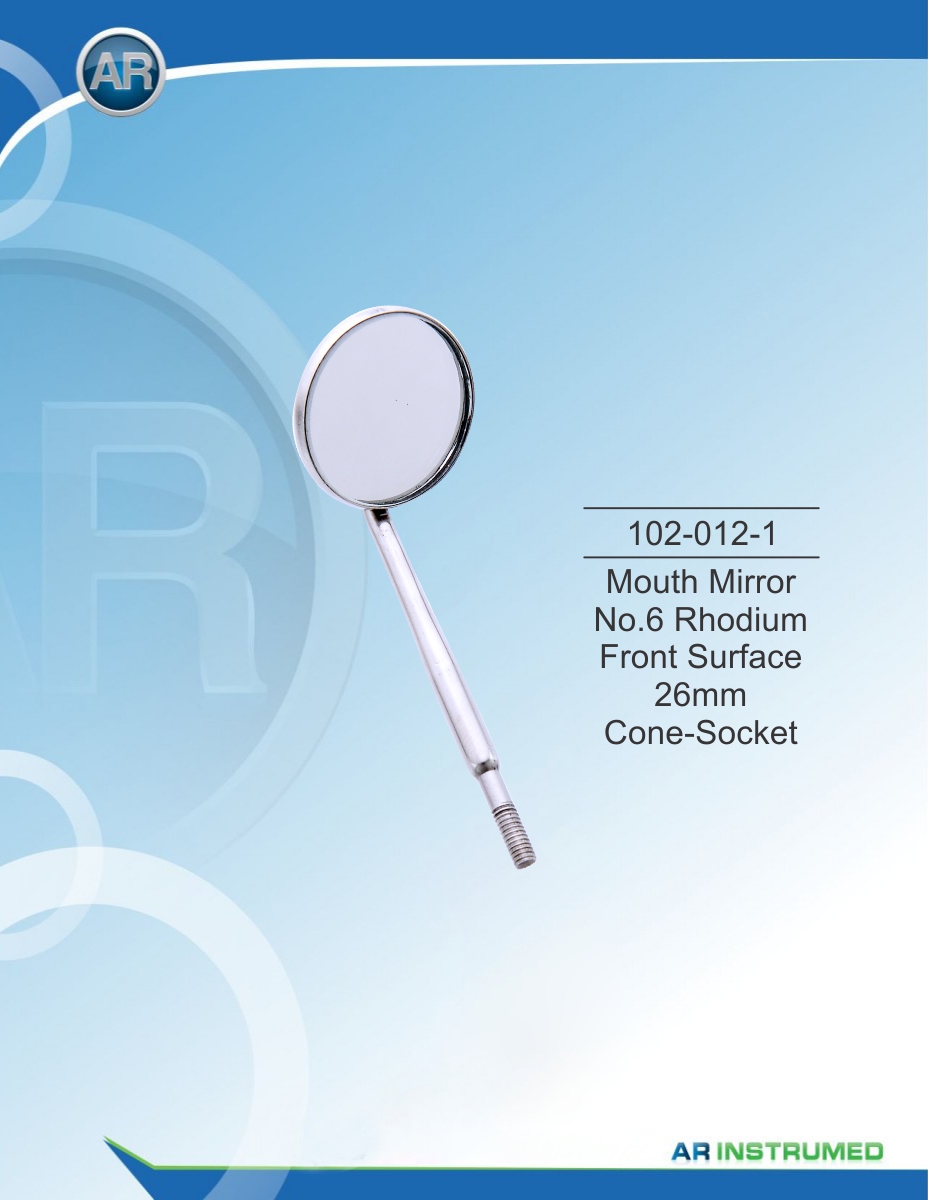 Mouth Mirror No.6 Rhodium Front Surface 26mm Cone Socket – AR Instrumed, Mirrors & Explorers