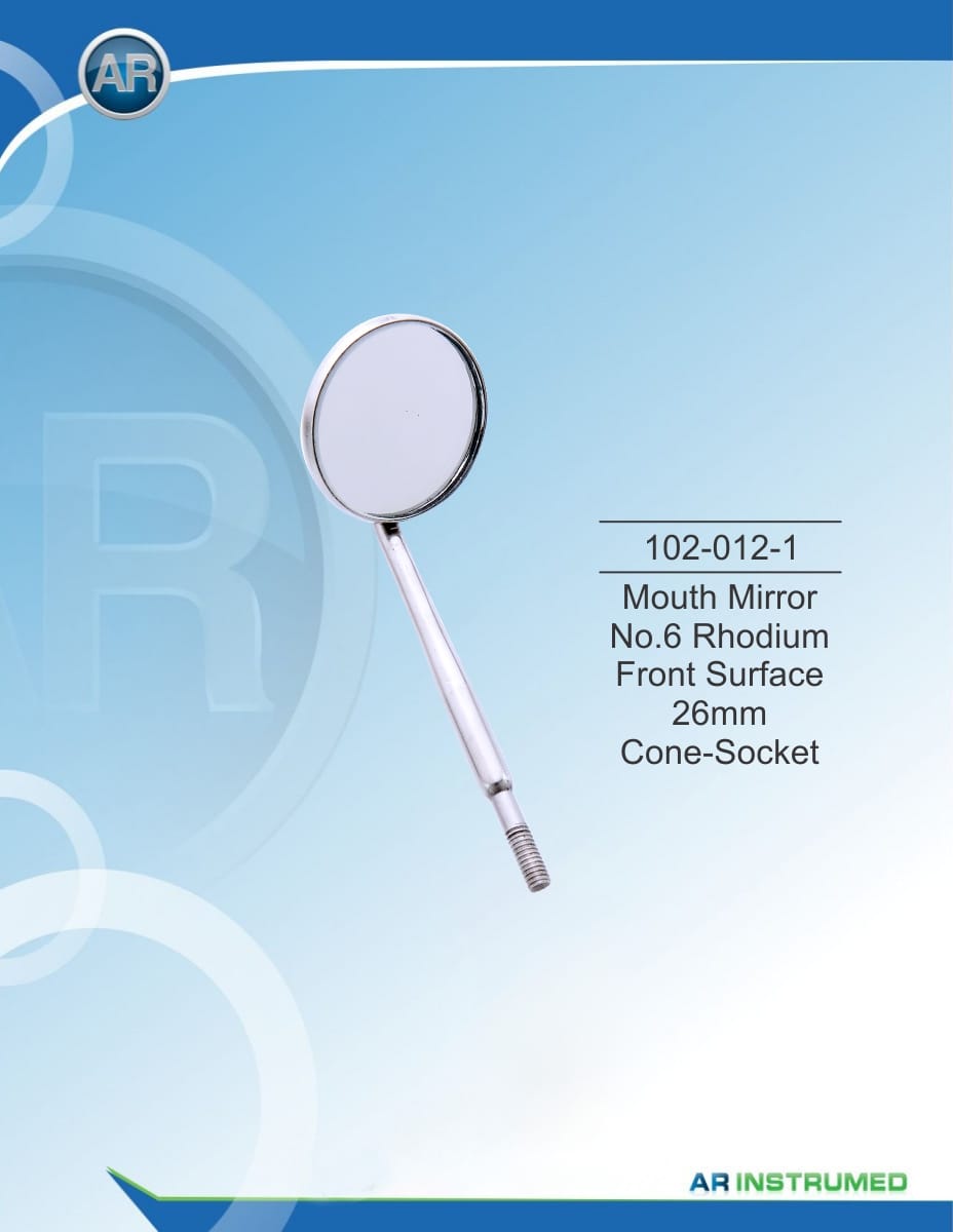 Mouth Mirror No.6 Rhodium Front Surface 26mm Cone Socket – AR Instrumed, Sonden