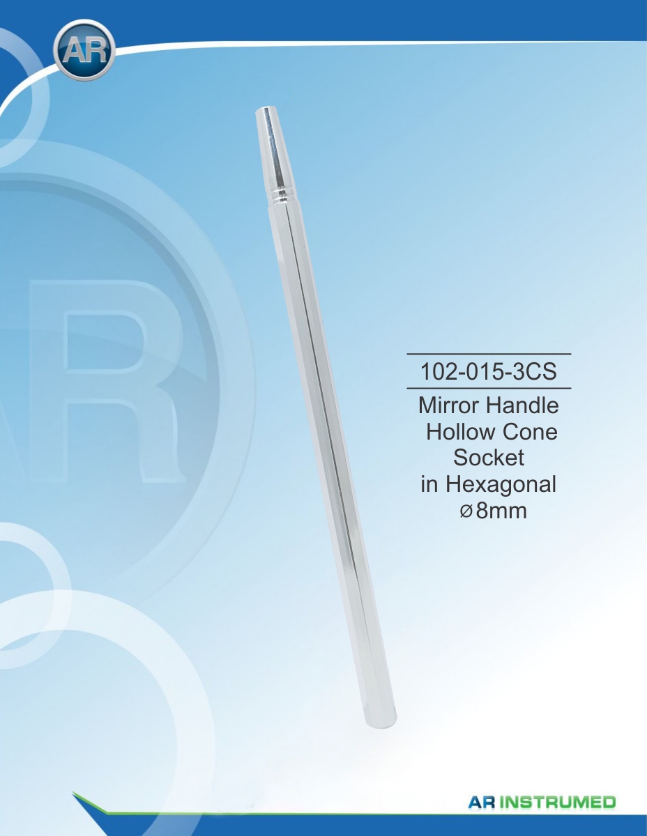 Mouth mirror Handle Cone Socket in Hexagonal ø8mm – AR Instrumed, Mirrors & Explorers