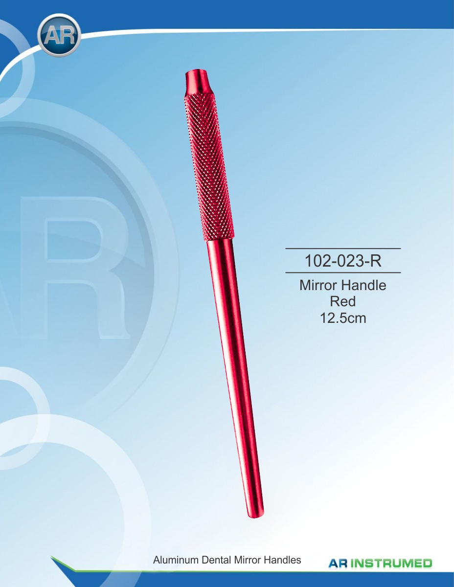 Mouth Mirror Handle Red 12.5cm
