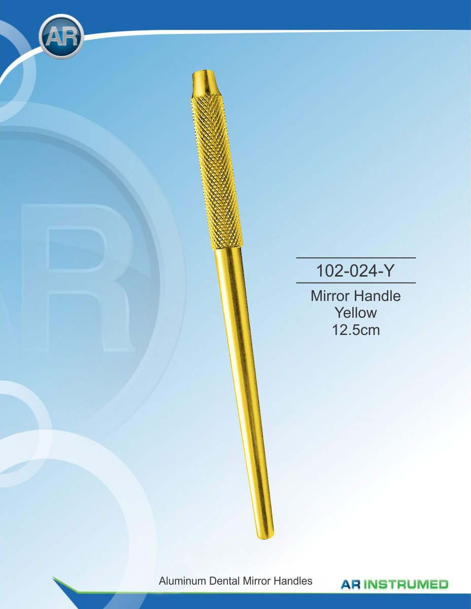 Mouth Mirror Handle Yellow 12.5cm