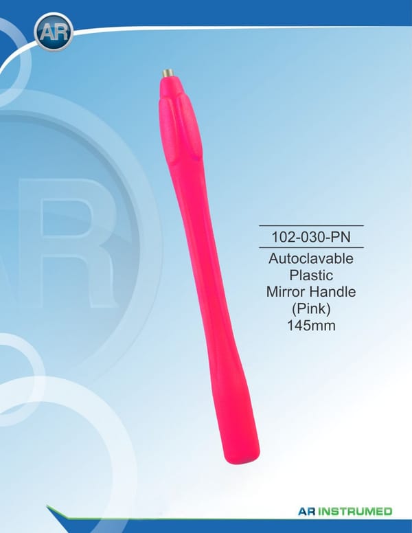 Autoclavable plastic mirror handle (pink) 145mm
