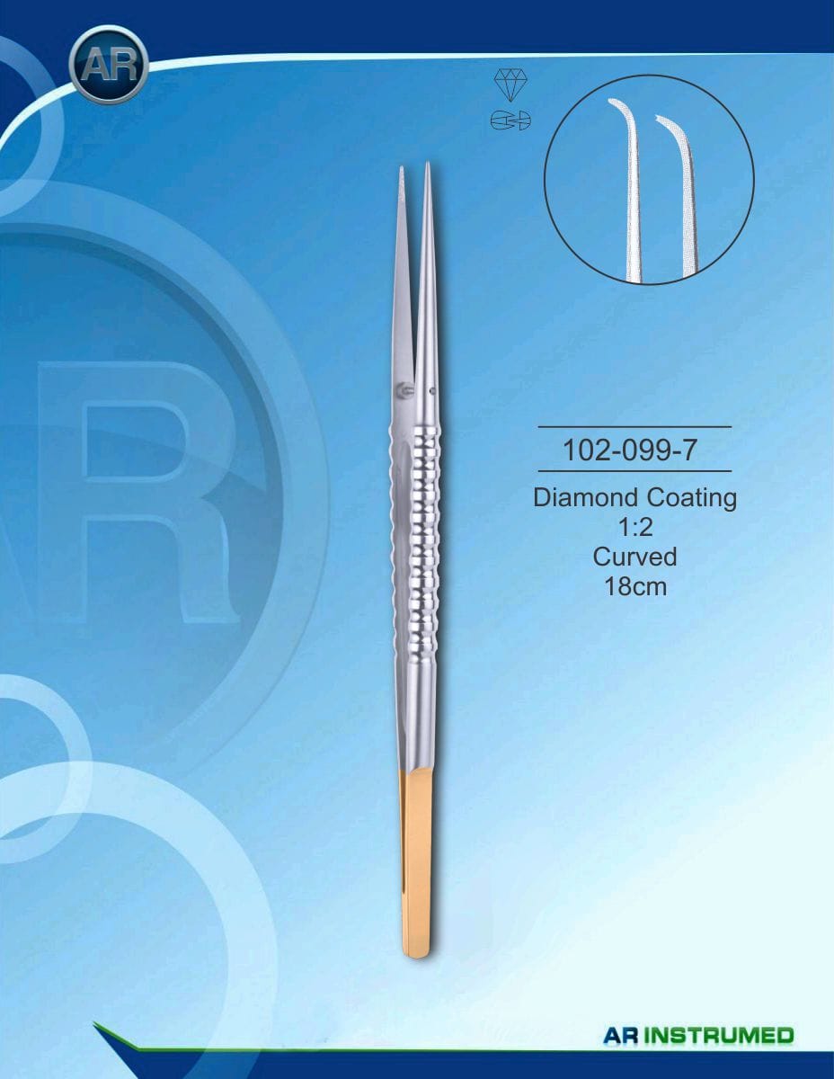 Diamond Coating 1:2 Curved 18cm – AR Instrumed, Pinzetten