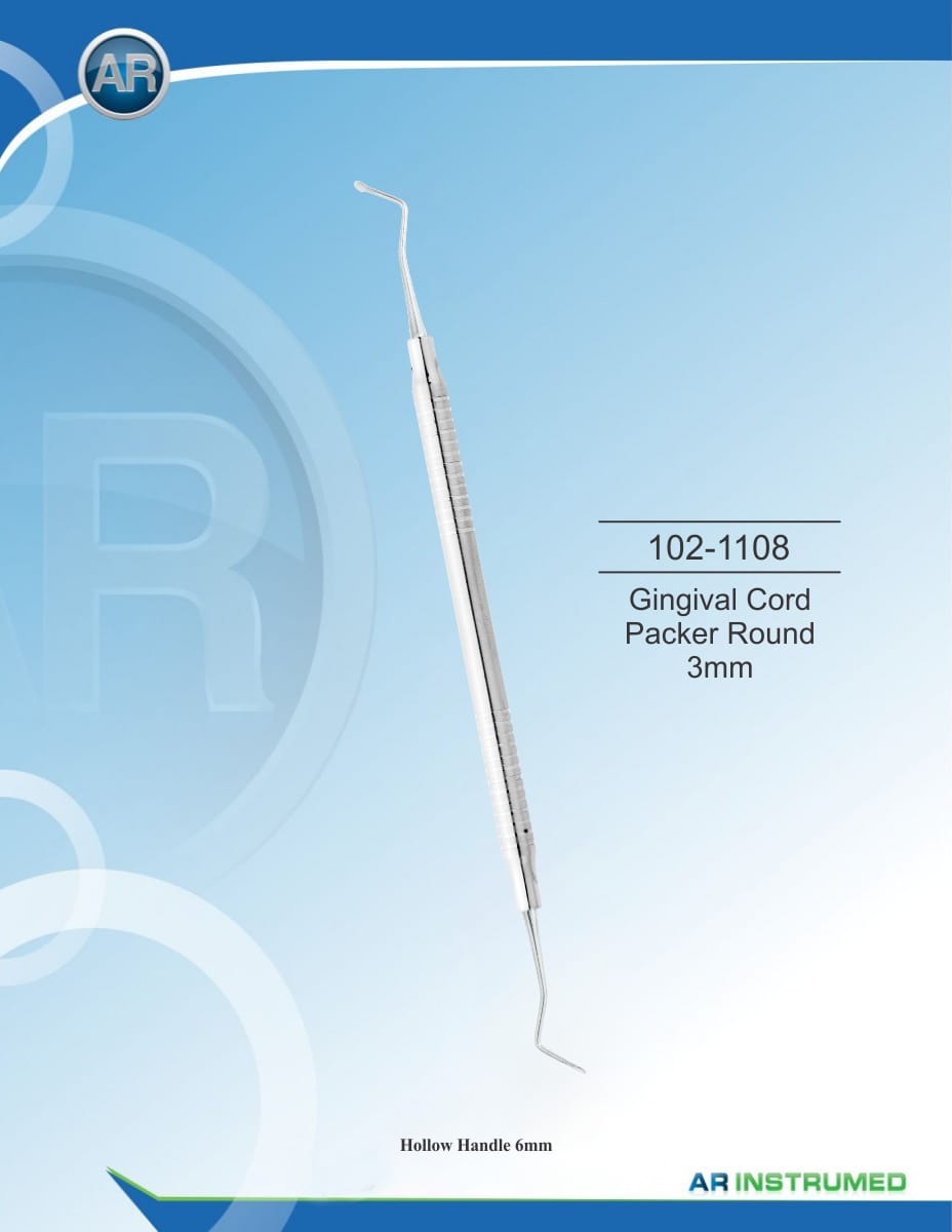 Gingival Cord Packer Round 3mm Solid Handle 6mm – AR Instrumed, Retraktionsfäden / -ringe