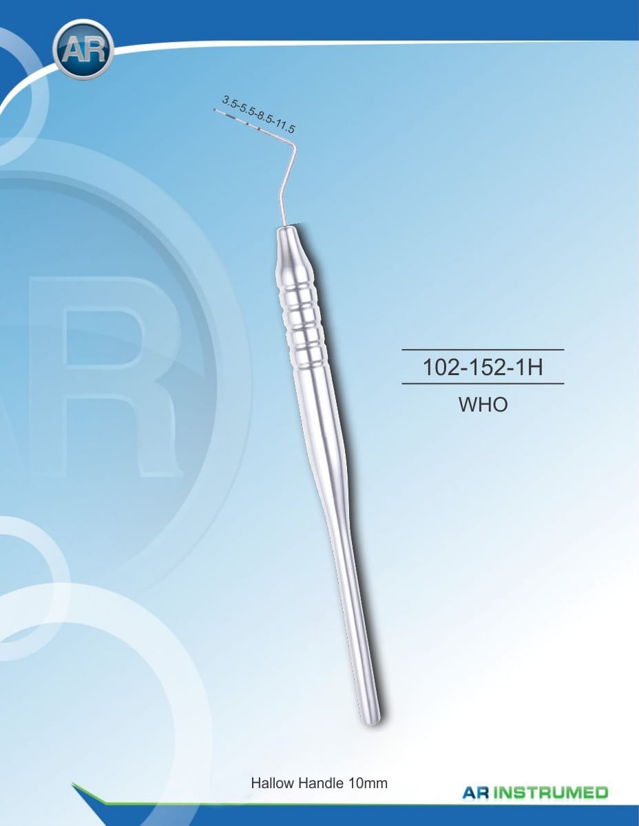 Parodontialsonden WHO Hollow Handle 10mm – AR Instrumed, Periodontal Surgery