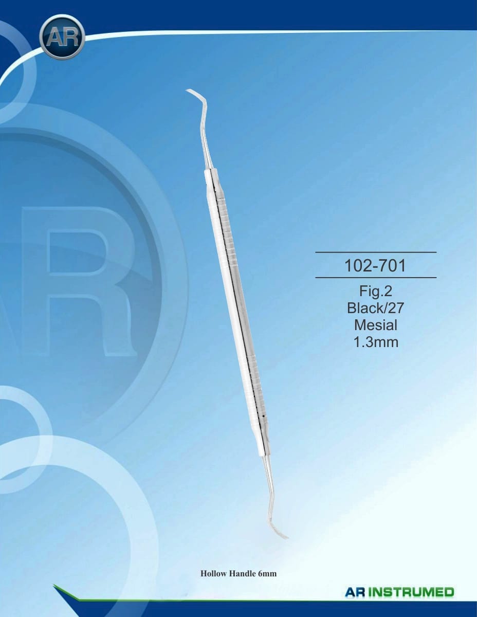 Fig.2 Black/27 Mesial 1.3mm Solid Handle 6mm – AR Instrumed, Filling Instruments
