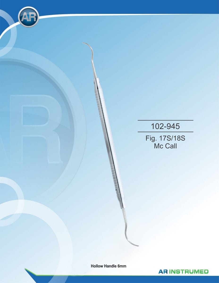 Scaler Fig. 17S/18S Mc Call Solid Handle 6mm – AR Instrumed, Periodontal Surgery