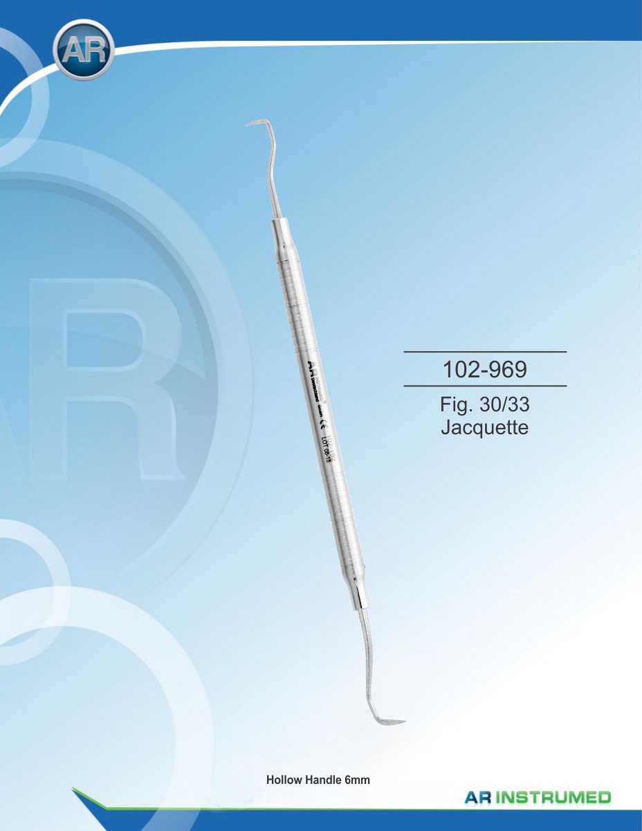 Scaler Fig. 30/33 Jacquette Solid Handle 6mm – AR Instrumed, Periodontal Instruments