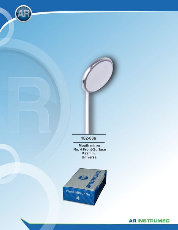 Mouth Mirror No 4 Rhodium Front Surface 22mm Cone-Socket