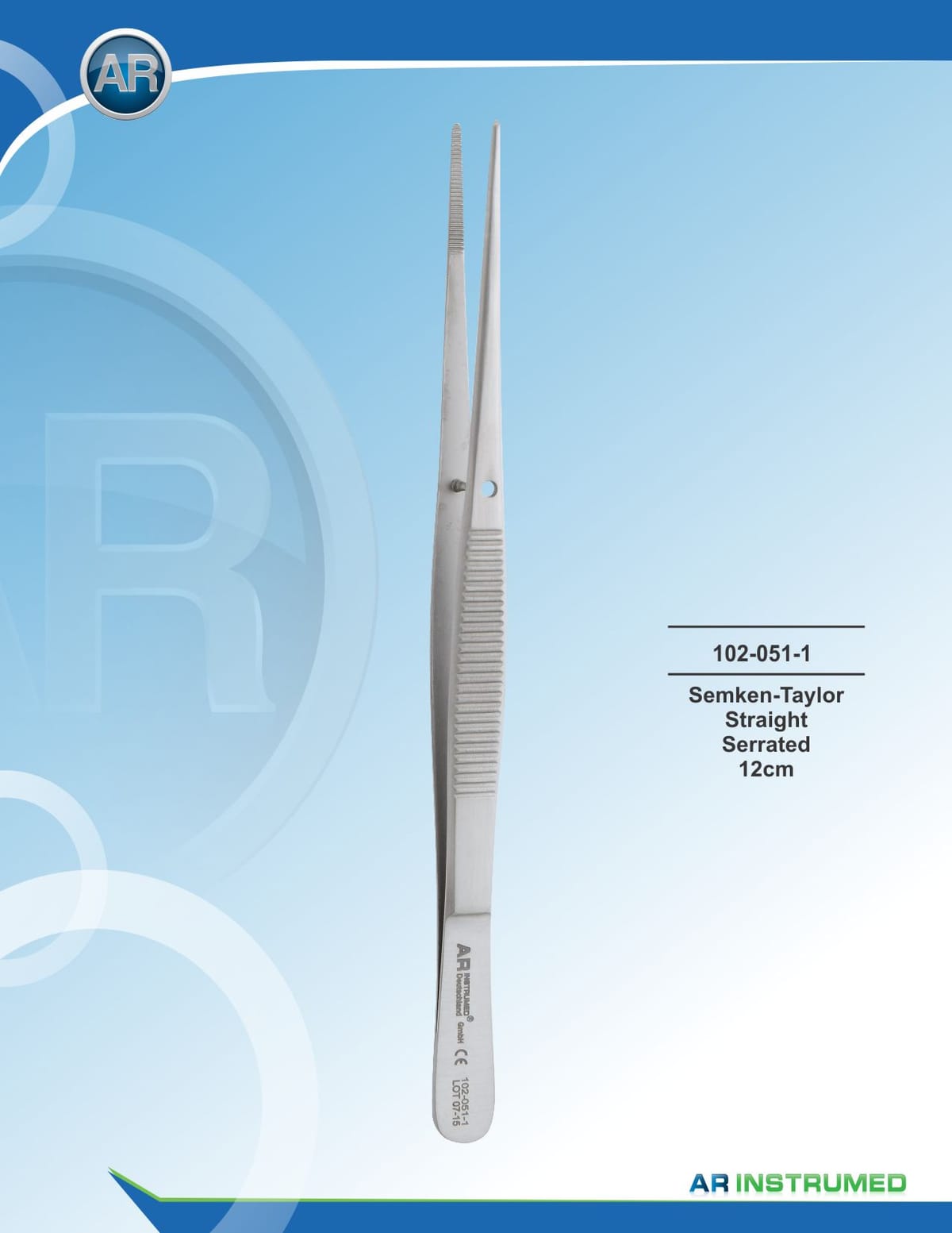 Semken-Taylor Straight Serrated 12cm – AR Instrumed, Pinzetten