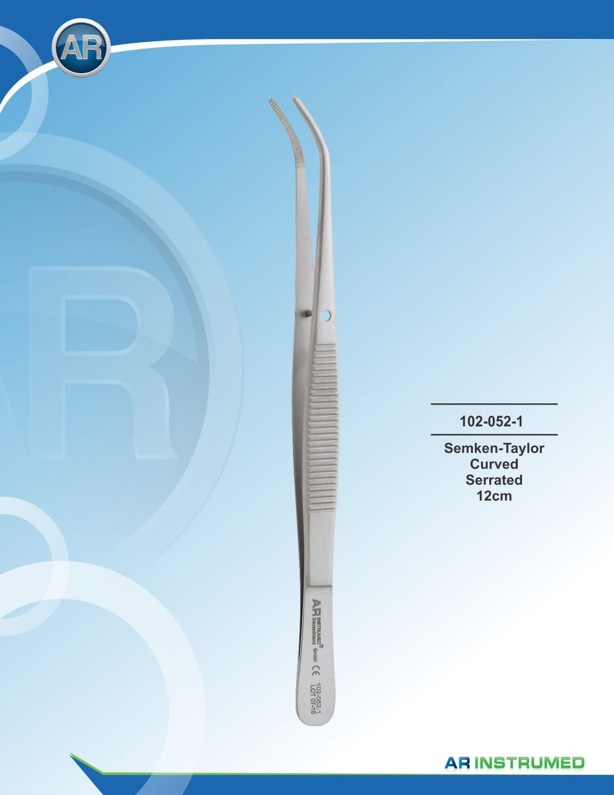 Semken-Taylor Curved Serrated 12cm – AR Instrumed, Pinzetten