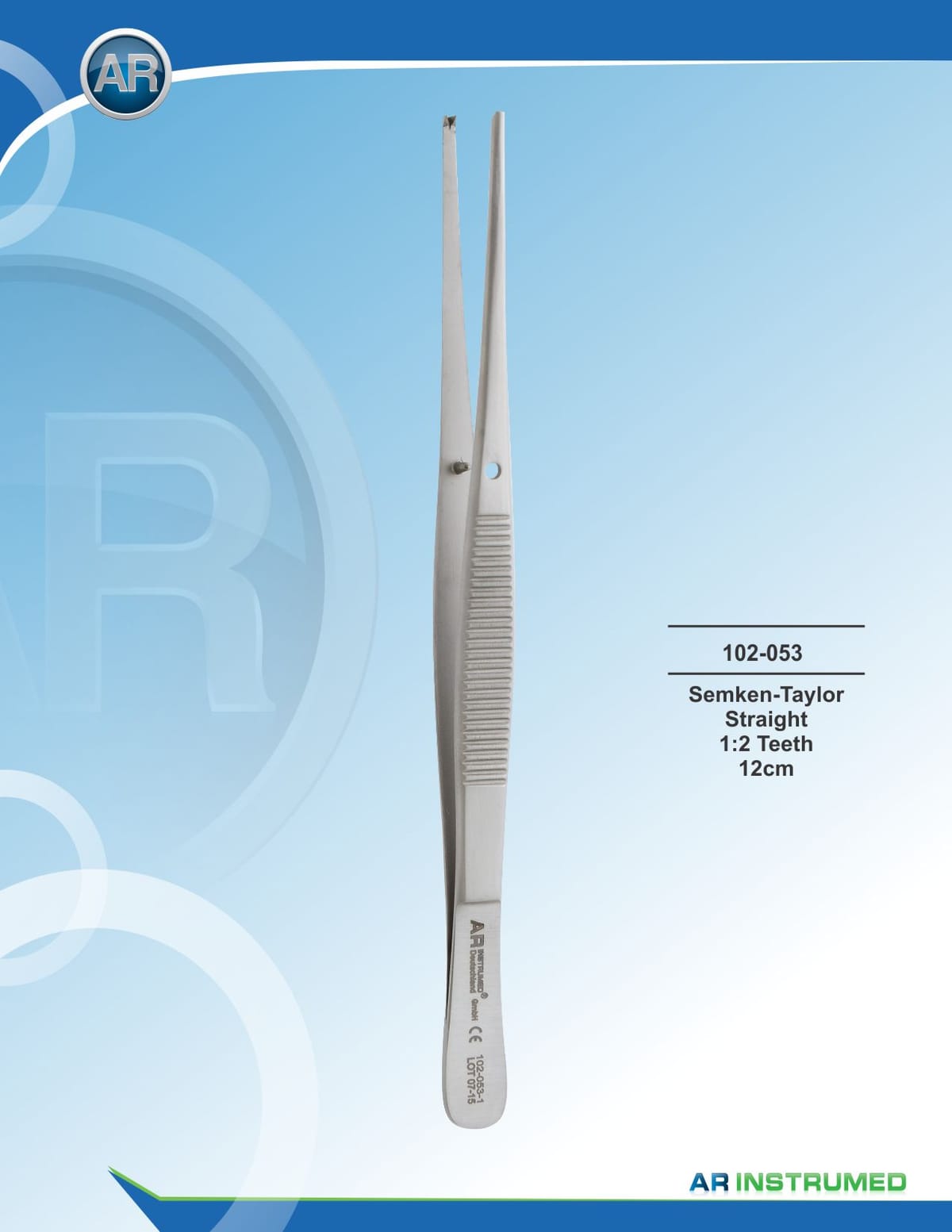Semken-Taylor Straight 1:2 Teeth 12cm – AR Instrumed, Tweezers