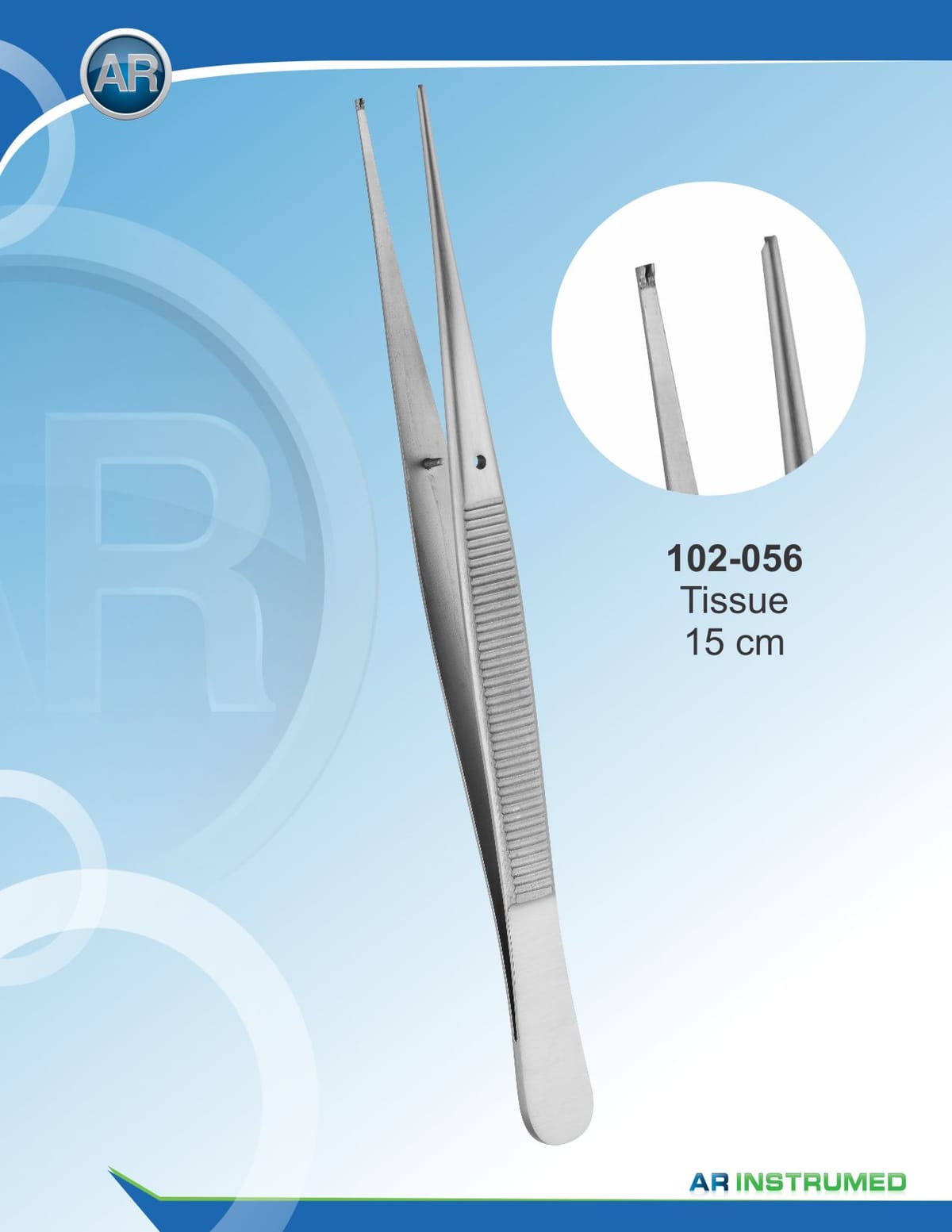 Tweezer for tissue 1:2 Teeth 15cm – AR Instrumed, Pinzetten